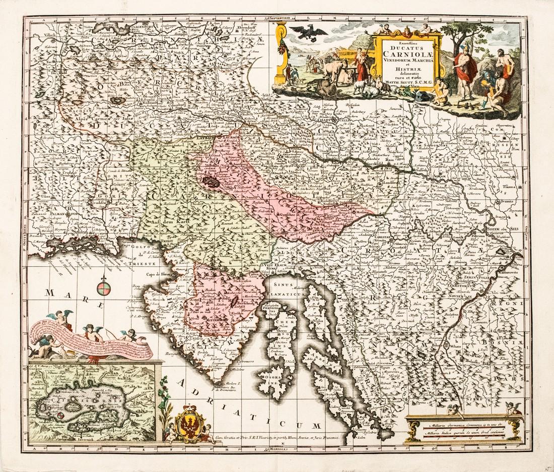 1730 Seutter Map of Slovenia and Croatia -- Exactissima (1 of 1)
