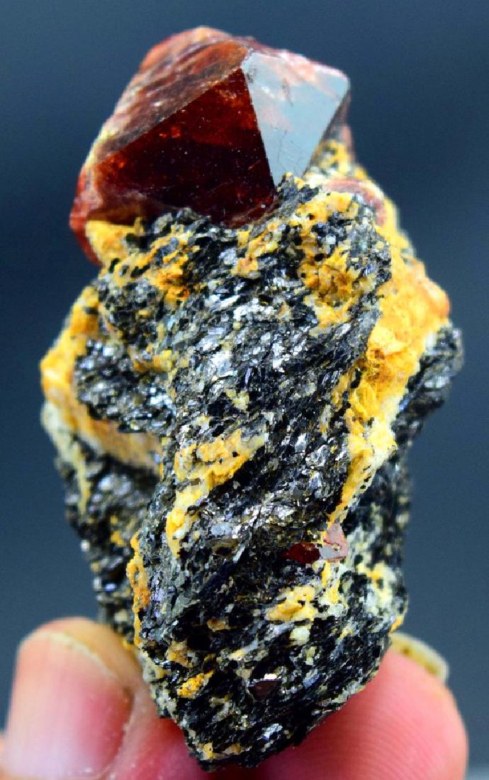 44 Gram Terminated Blood Red Color Rare Zircon Crystal (1 of 6)