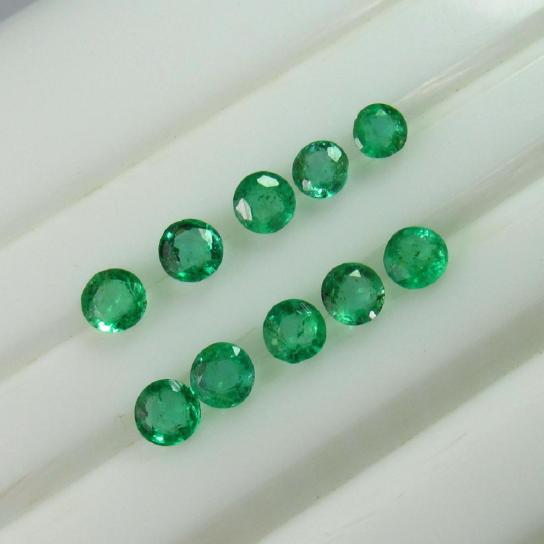 1.62 Ct Genuine Zambian Emerald Round Set (1 of 2)