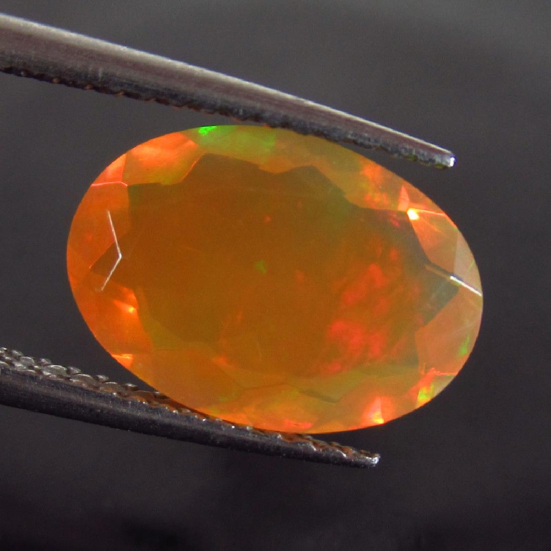 1.90 Ct Genuine Ethiopian Faceted Orange Fire Opal Oval (1 of 2)