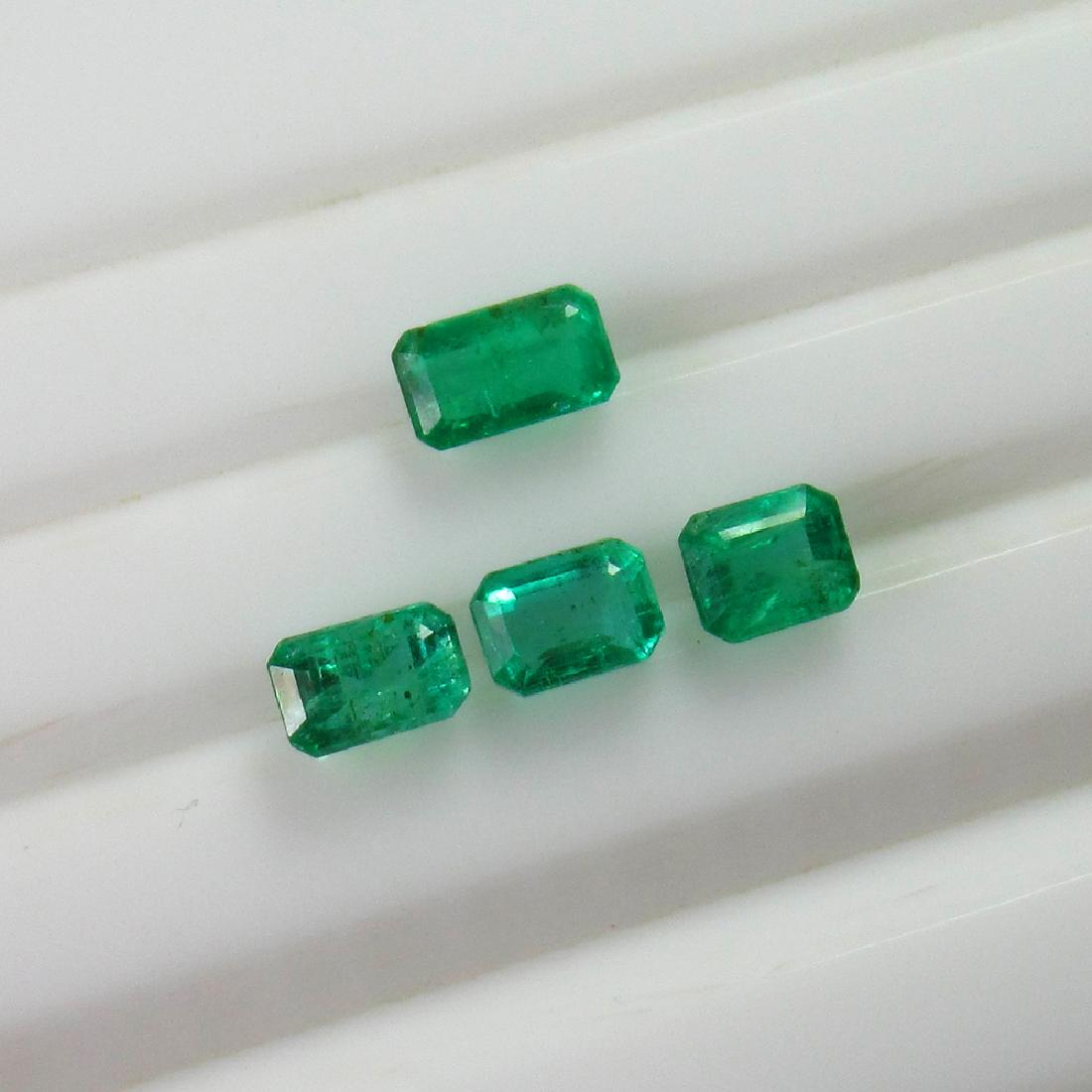 1.70 Ct Genuine 4 Zambian Emerald Octagon Set (1 of 2)