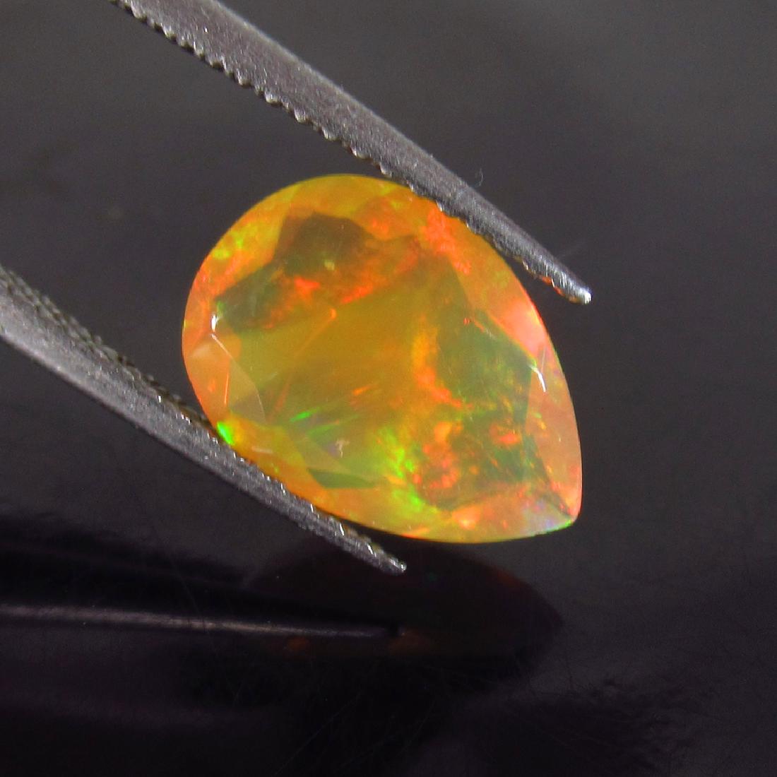 1.57 Ct Natural Ethiopian Faceted Fire Opal Pear Cut (1 of 3)