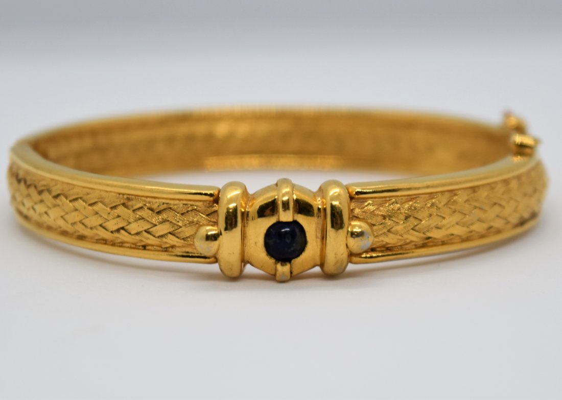 Andre Courreges Vintage Gold Plated Hinged Bracelet w/ (1 of 5)