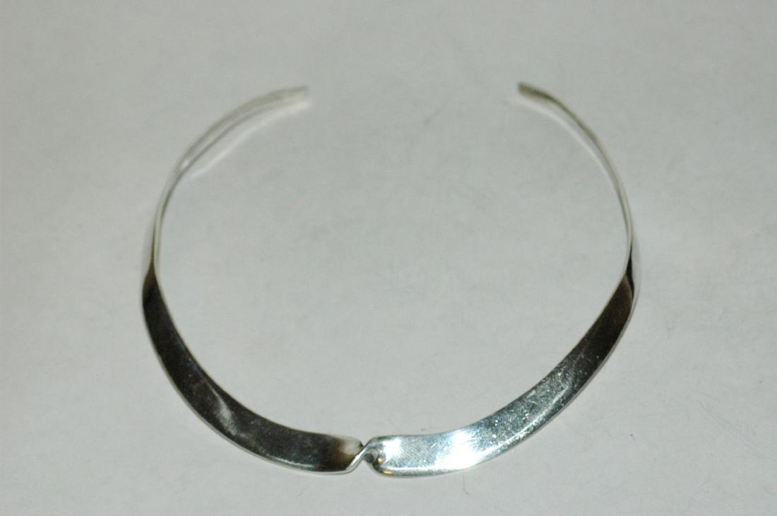 Wonderful TaxcoTwist Graduated Choker Collar necklace: Reserve Reduced! Wonderful Taxco Ladies Twist Graduated Collar-Choker necklace sterling silver the necklace measures 5.23mm to 9.6mm interior tip to tip of 11" open gap of 2.1" weighs 33.56 grams sign