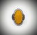 Sterling Silver Sz 7 Oval Yellow Jade Cocktail Ring w