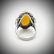 Sterling Silver Sz 7 Oval Yellow Jade Cocktail Ring w - 2