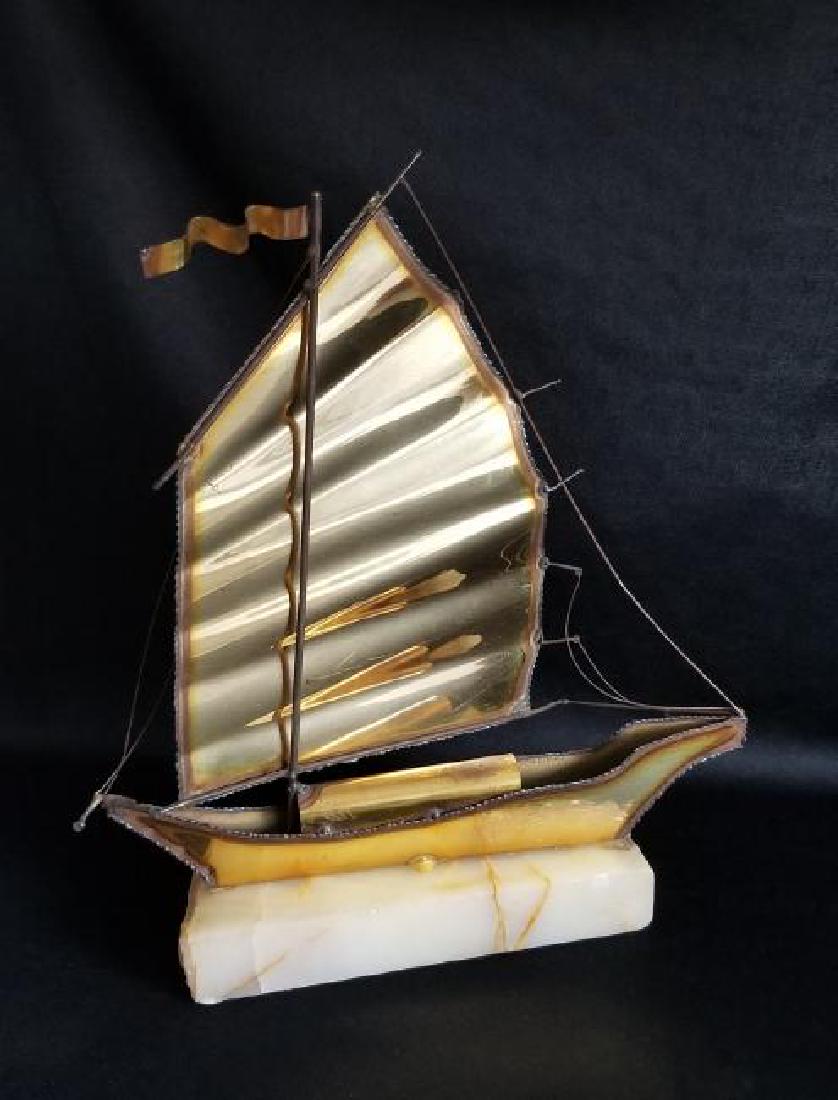 Mid Century Curtis Jere Brass Chinese Junk Boat (1 of 6)