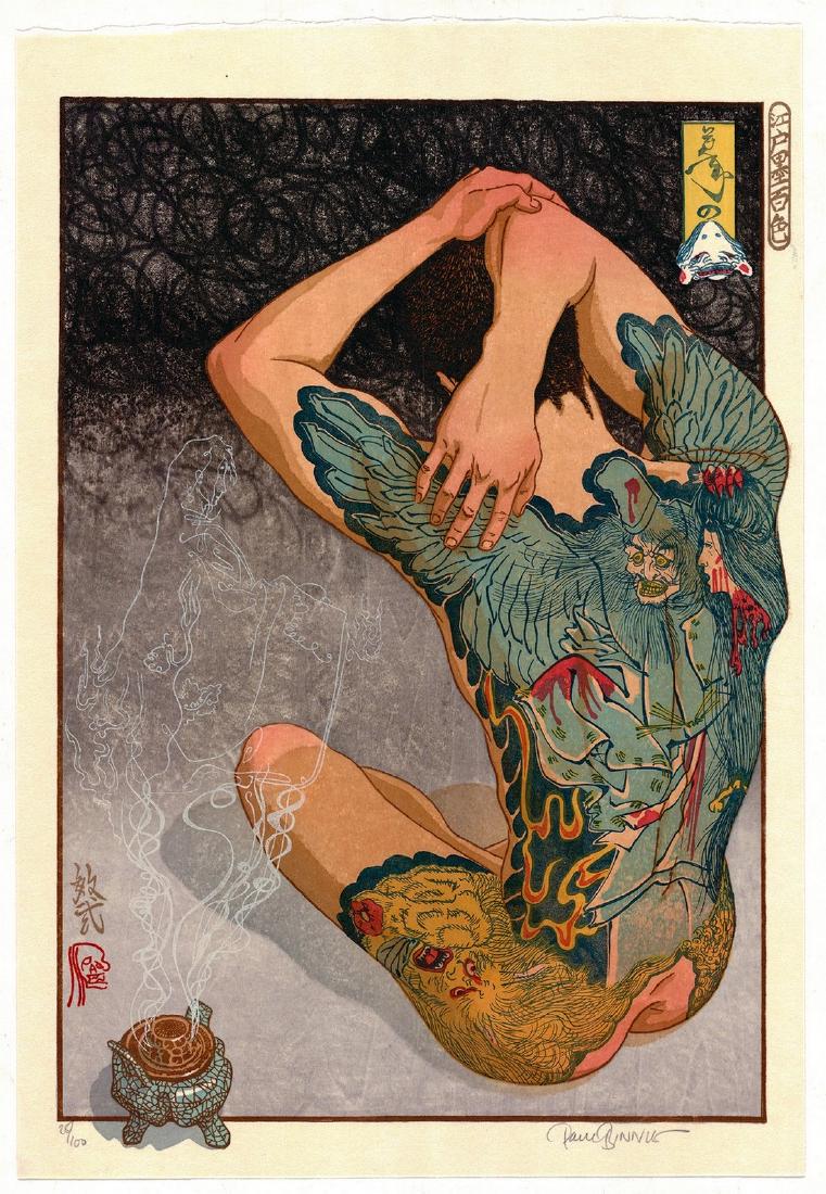 Paul Binnie Yoshitoshi's Ghosts: Reserve Reduced! Artist: Paul Binnie (1967-) Title: Yoshitoshi's Ghosts Series: A Hundred Shades of Ink of Edo Publisher: Date: 2005 Medium: Woodblock Print Size/Format: 29 x 41.8 cm Reserve: $550.00