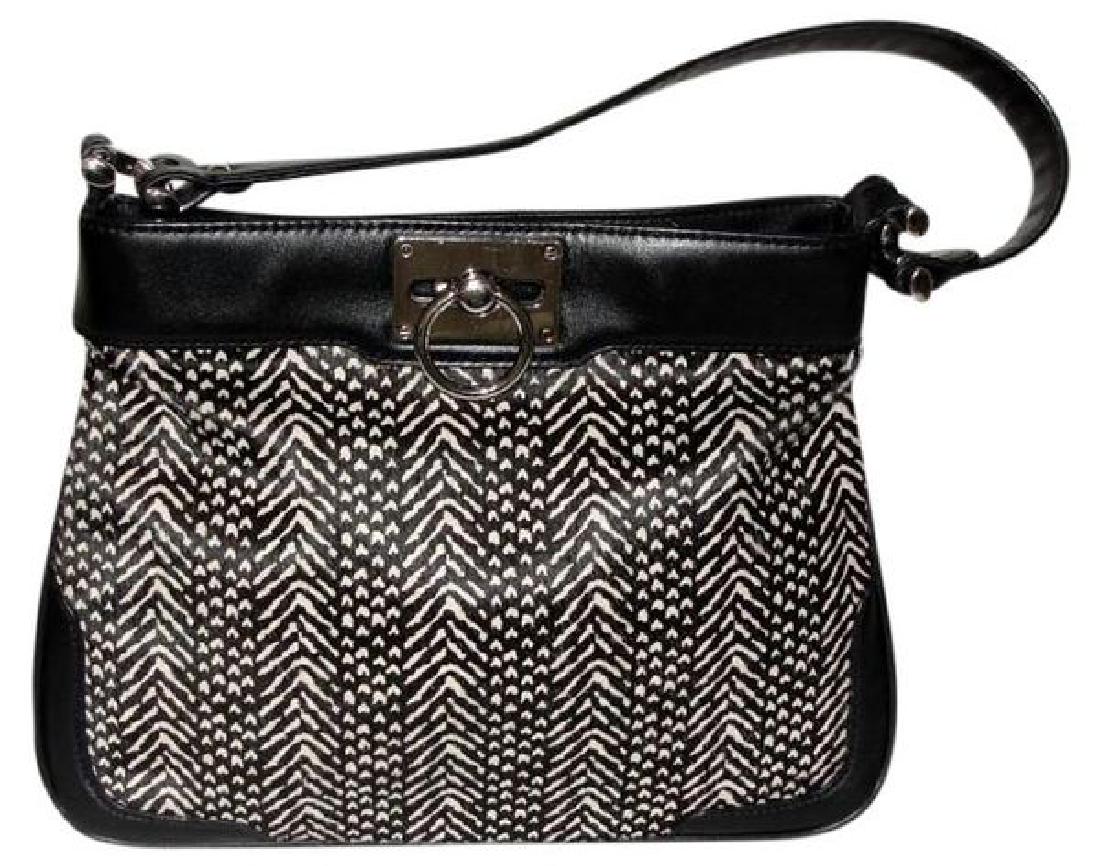 Ann Taylor Classic Fur Black and White Shoulder Bag (1 of 7)