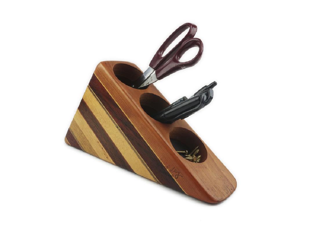 Vintage Hardwood Desk Organizer (1 of 5)