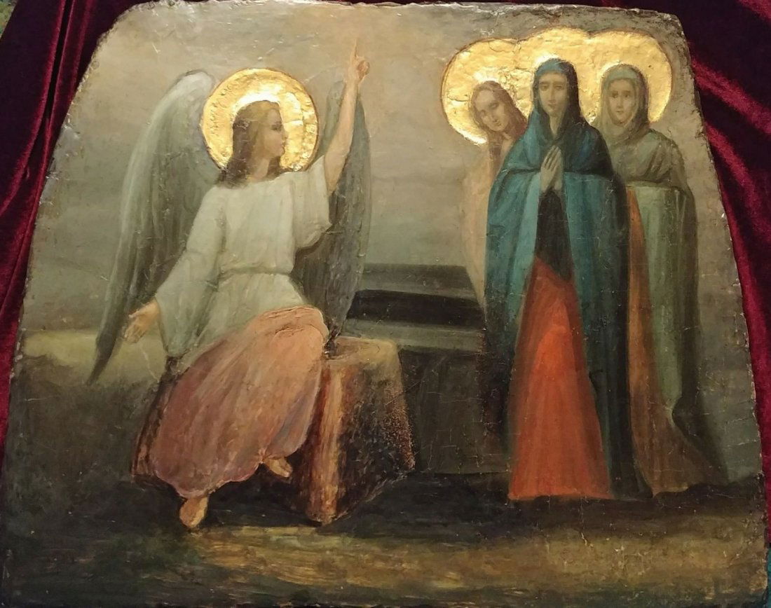 Antique 19c Russian icon of the Annunciation Large (1 of 4)