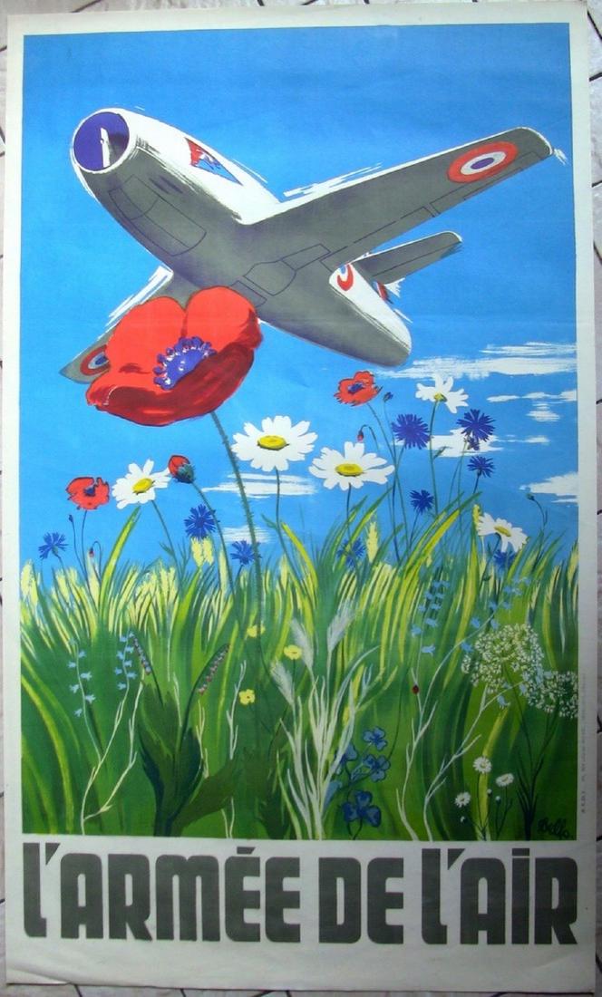 L'Armée de l'air Vintage Poster Lithograph with jet (1 of 3)