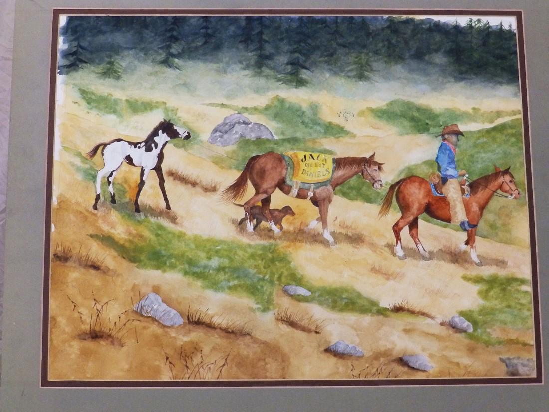 JACK DANIELS COWBOYS' G. Hays Vintage Watercolor (1 of 6)