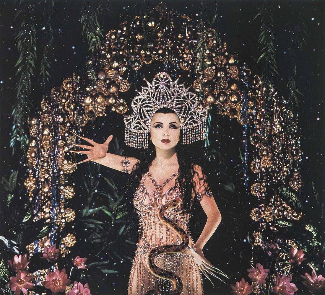 PIERRE & GILLES - The Snake Charmer: Artist: Pierre & Gilles Title: The Snake Charmer Medium: Photo Litho, 2000, Spain Dimensions: 7x6.4" Heat Wax Mounted on 11x14" Conservation Board Pierre Commoy and Gilles Blanchard, also known as Pie