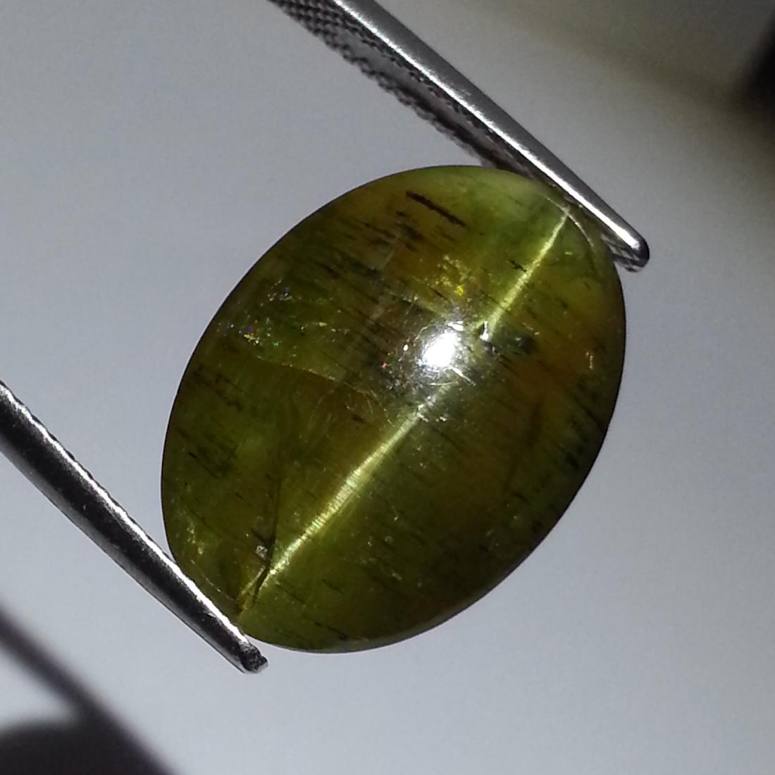 19.33 ct Top Quality Natural Apatite cat's Eye: No Reserve! Item: 19.33 ct Top Quality Natural Apatite cat's Eye Color/Clarity: Semi -Transparent Loose gemstone Carat Weight: 19.33 Size/Dimensions: 18.60 x 13.50 x 8.20 Oval - Africa Shipping: Domes