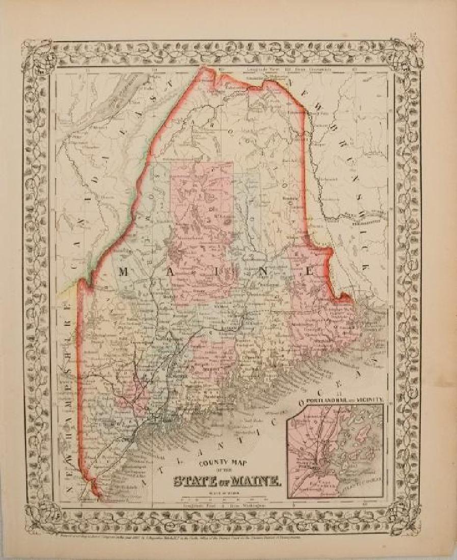 1867 Mitchell Map of Maine -- County Map of the State (1 of 1)