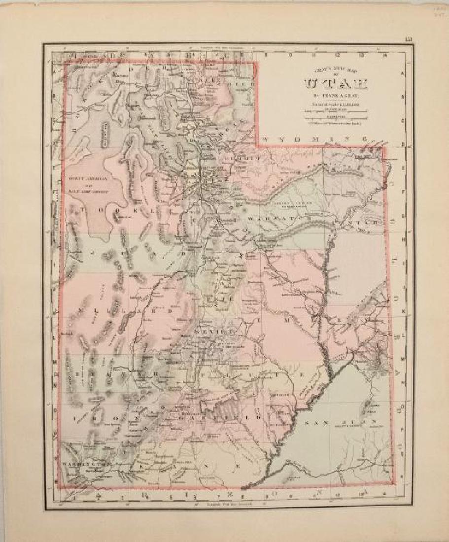 Gray's New Map of Utah [verso] Arizona and New Mexico (1 of 2)
