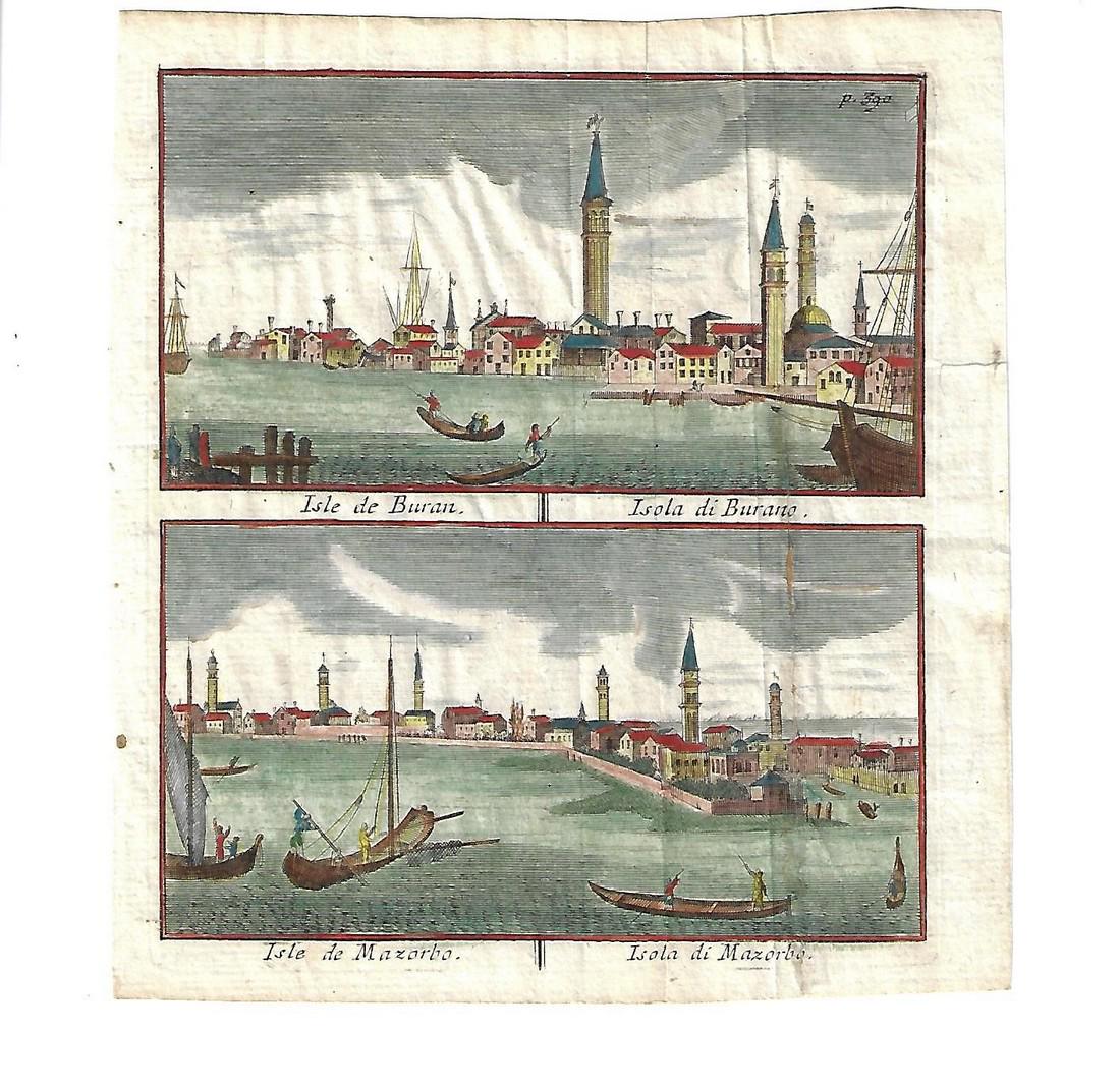 17th C Hand Colored Engraving Venice Islands (1 of 1)