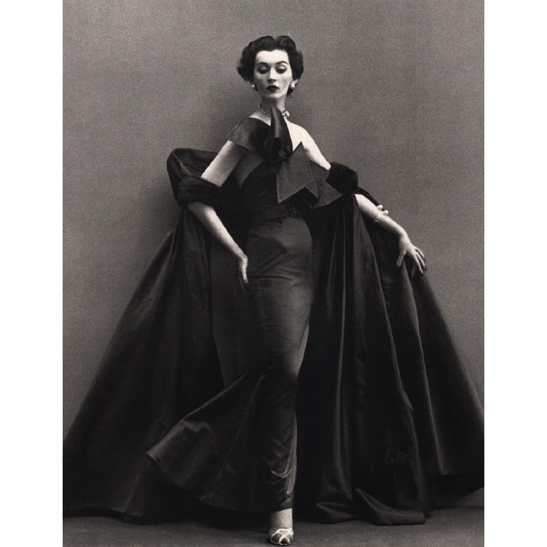 RICHARD AVEDON - Dovima, Paris 1950: Artist: RICHARD AVEDON Print Title: Dovima, Paris 1950 Medium: Duo-tone Engraving Printing Date: 1990's Printed in Italy Image Size approx: 11 x 14 inches Richard Avedon (1923-2004) was an American fa