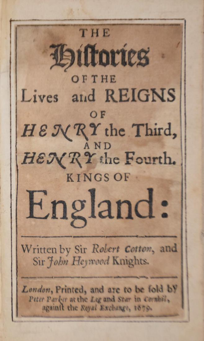 The Histories of the Lives and Reigns of Henry the (1 of 2)