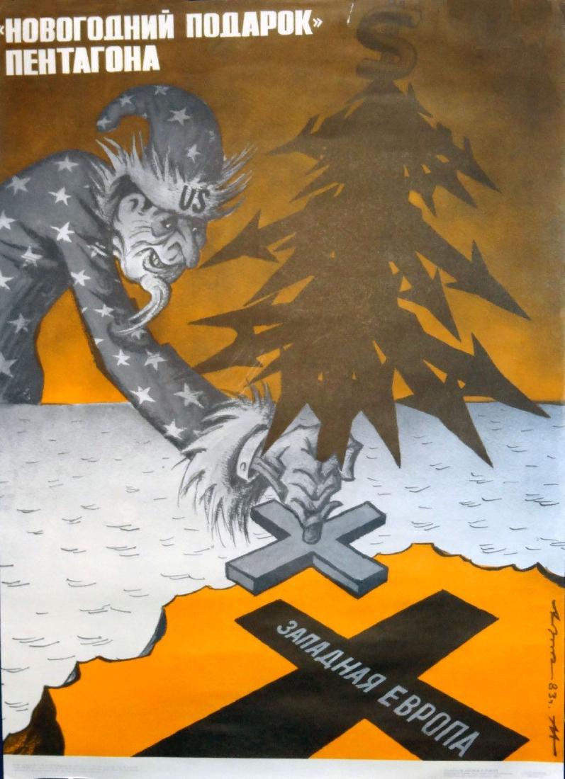 Russian Soviet Original Political Propaganda Poster (1 of 2)