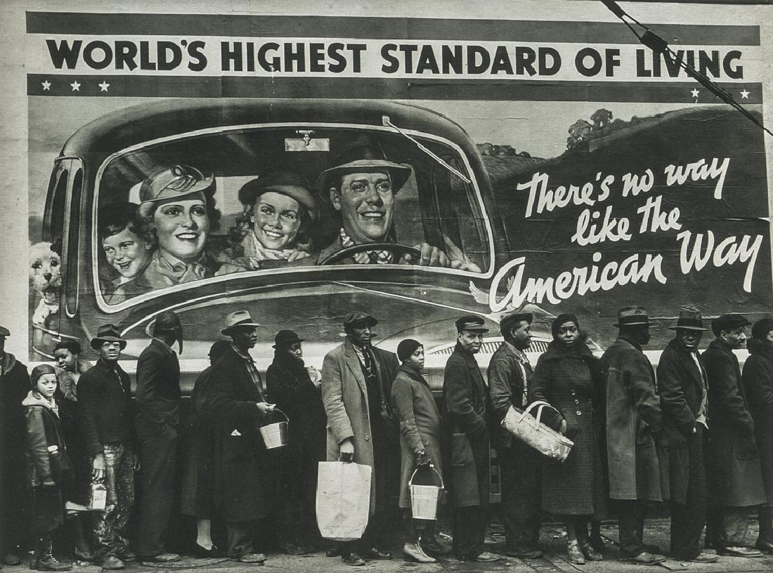 MARGARET BOURKE-WHITE - Louisville Flood: Artist: Bourke-White, Margaret Title: Louisville Flood Medium: Photo Litho, 1989, Canada Dimensions: 7.3x5.4" Heat Wax Mounted on 11x14" Conservation Board Margaret Bourke-White (1904-1971) was an Ame