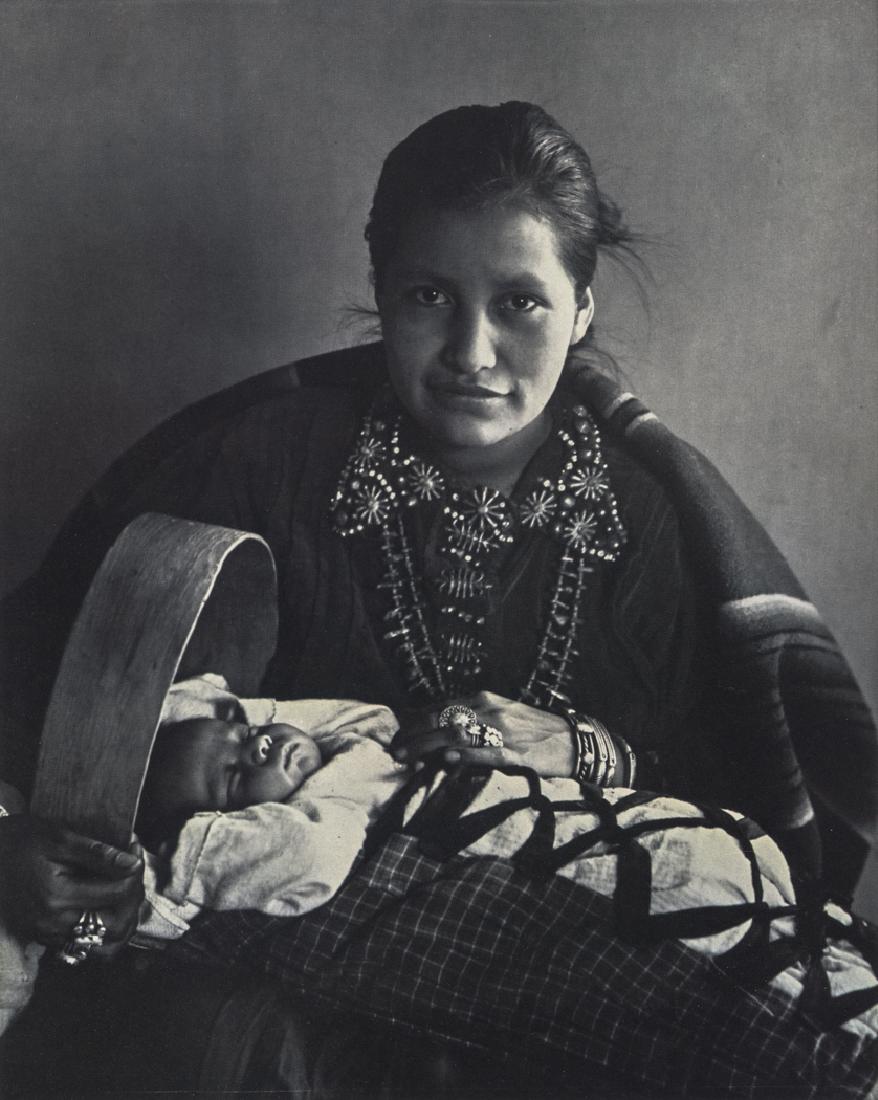 LAURA GILPIN - Navaho Madonna, 1932: Artist: Gilpin, Laura Title: Navaho Madonna, 1932 Medium: Four Tone Photo Litho, 1982, USA Dimensions: 7.5x9.4" Heat Wax Mounted on 11x14" Conservation Board Laura Gilpin (1891 - 1979) was an American