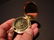 Brass Pocket Compass flip lid Signal mirror with bag - 3