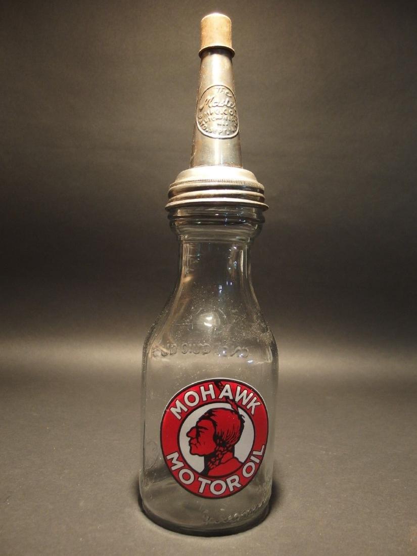 Mohawk 1 Quart Glass Motor Oil Bottle with Spout (1 of 8)
