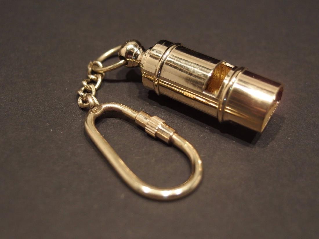 Victorian Style, Gold Brass Whistle Pendant Keychain (1 of 10)