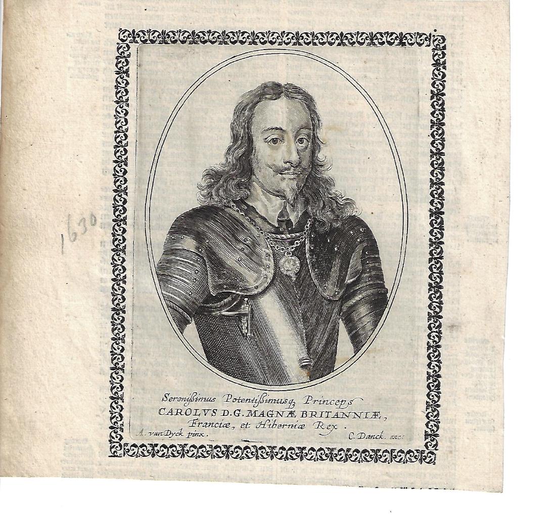 Engraving King Charles I in 1630
