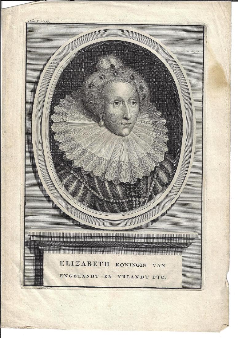 17th C Engraving of Elizabeth I (1 of 1)