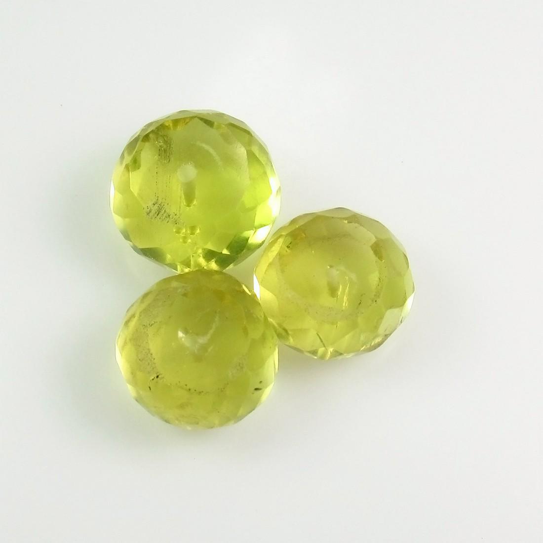 17.76 Ct Genuine 3 Drilled Round Lemon Quartz Beads: No Reserve! Item: 17.76 Ct Genuine 3 Drilled Round Lemon Quartz Beads Loose Gemstone: Natural Lemon Quartz Beads Stone Clarity: SI-VS Carat Weight: 17.76 Size/Dimensions: 10.0x6.0 to 11.0x7.0 mm / 3 P