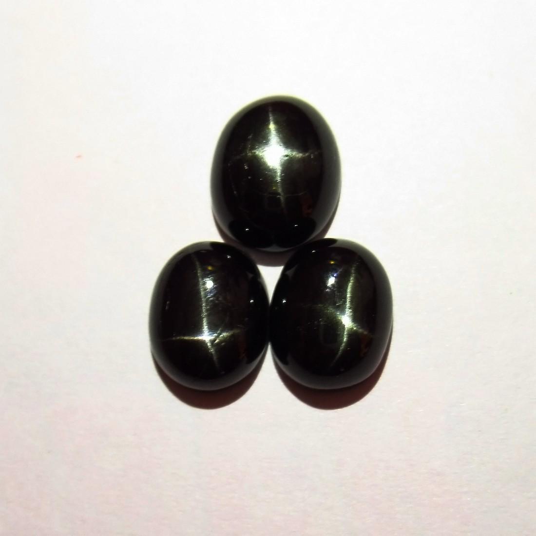 11.40 Ctw Natural 3 Black Star Oval Set (1 of 2)