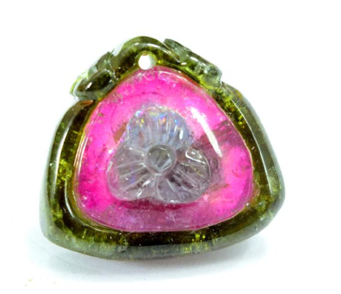 25.40 cts Fine Quality Carved Watermelon Tourmaline (1 of 6)