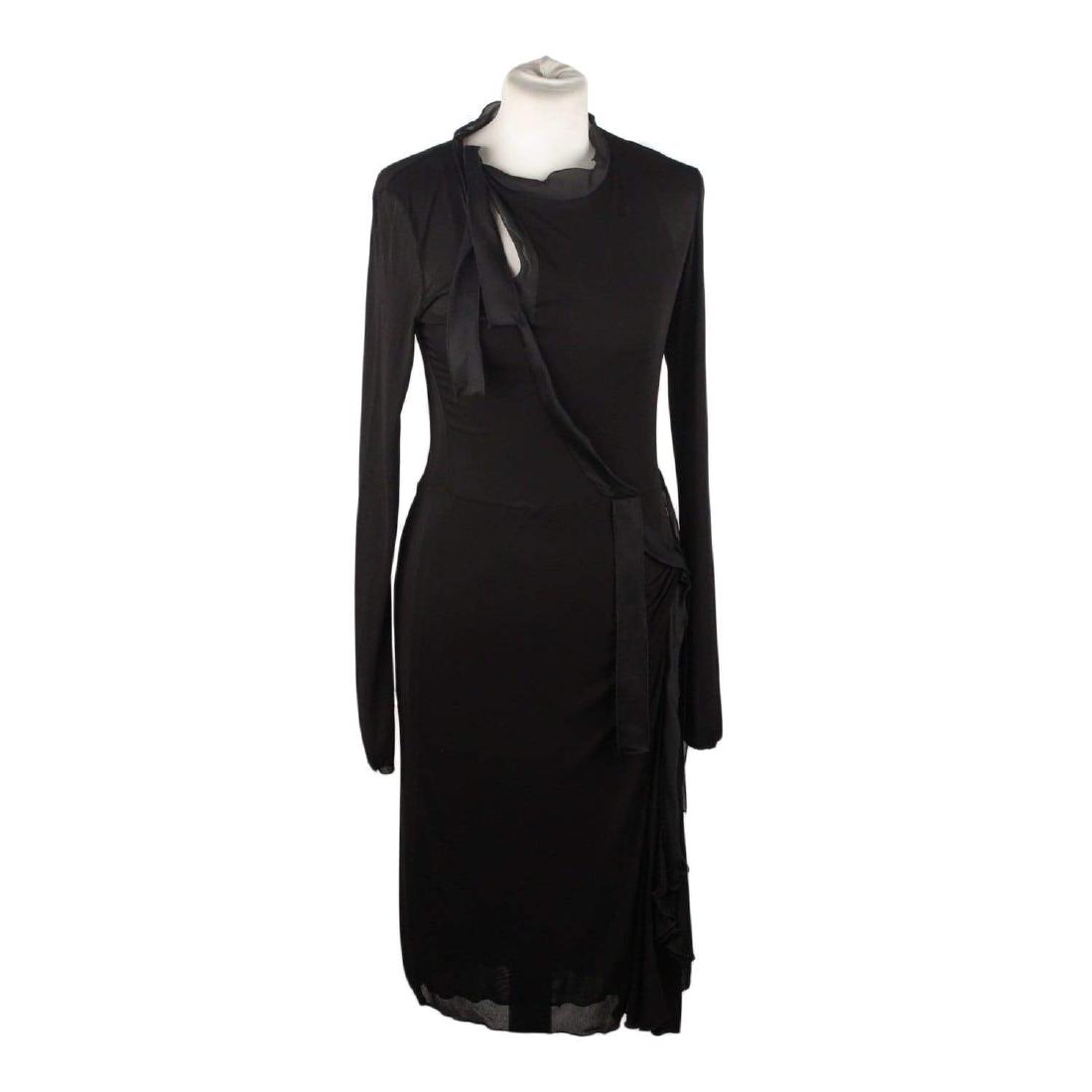 Yves Saint Laurent Black Long Sleeve Dress (1 of 8)