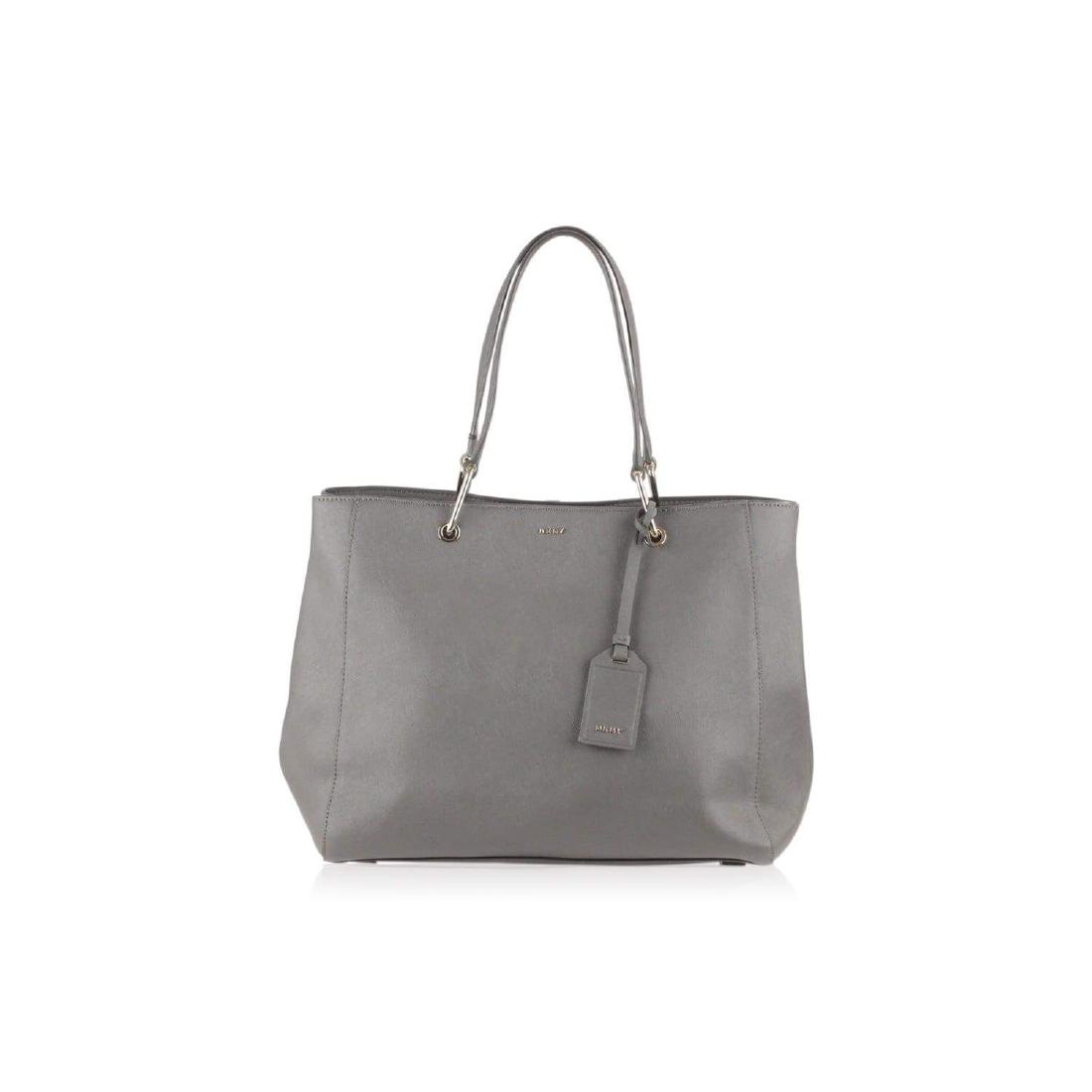 Donna Karan DKNY Gray Saffiano Leather Tote Bag: Donna Karan DKNY Gray Saffiano Leather Tote Bag MATERIAL: Leather COLOR: Gray MODEL: Tote GENDER: Women SIZE: Medium Condition CONDITION DETAILS: A :EXCELLENT CONDITION - Used once or twice. Looks min