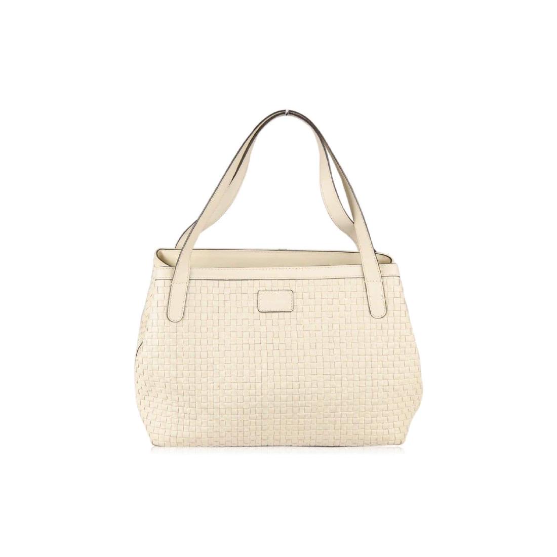 MAX MARA Ivory Woven Leather Shoulder Bag Tote: MAX MARA Ivory Woven Leather Shoulder Bag Tote MATERIAL: Leather COLOR: Ivory MODEL: Tote GENDER: Women SIZE: Medium CONDITION RATING: A :EXCELLENT CONDITION - Used once or twice. Looks mint. Impercep