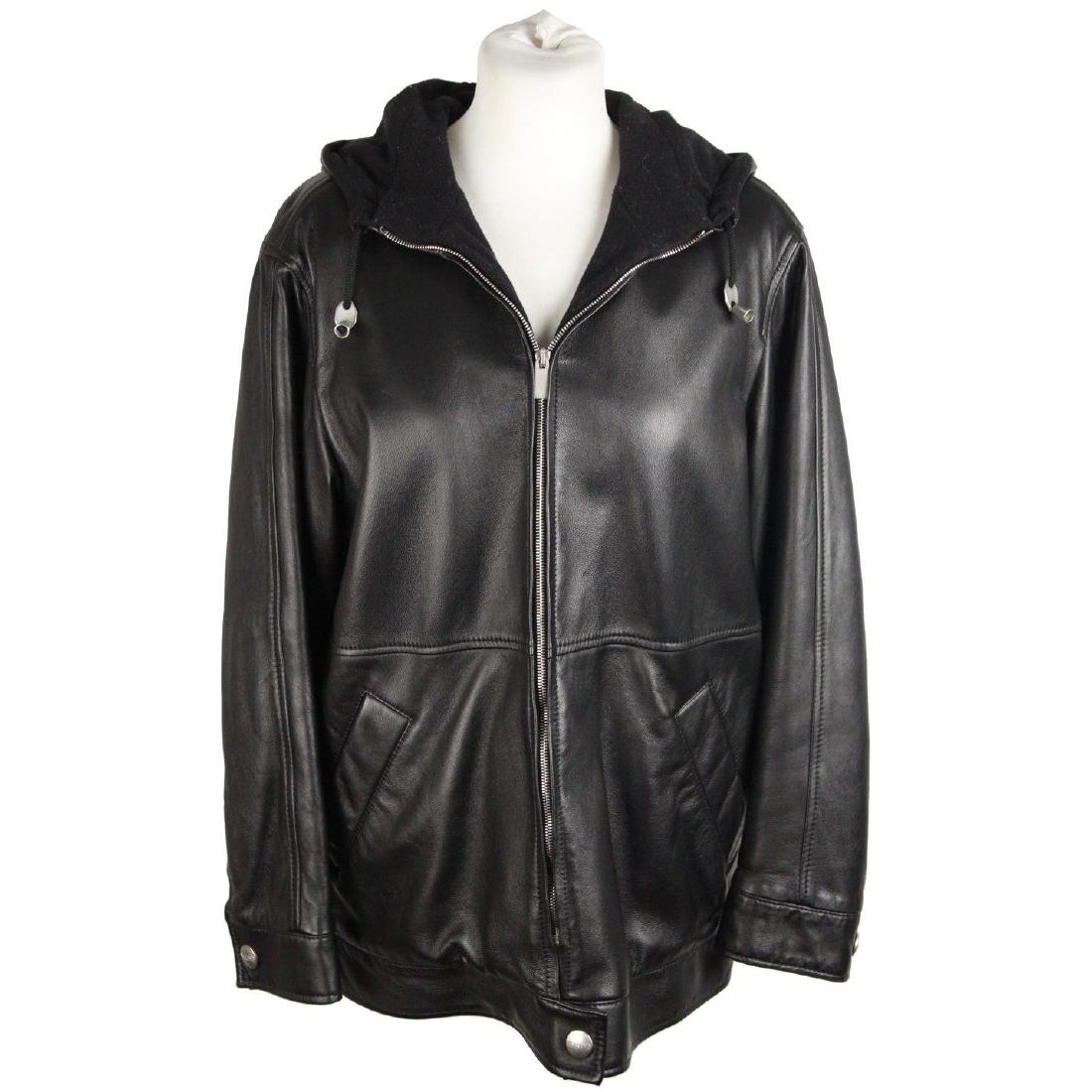 WEEKEND MAX MARA Black Leather ZIP Hooded JACKET Size: WEEKEND MAX MARA Black Leather ZIP Hooded JACKET Size 38 - Black leather - Hooded neckline - Front zip closure - 2 front pockets - Lined - Size : 34 D, 4 USA, 36 F, 8 GB, 38 IT (The size shown for thi