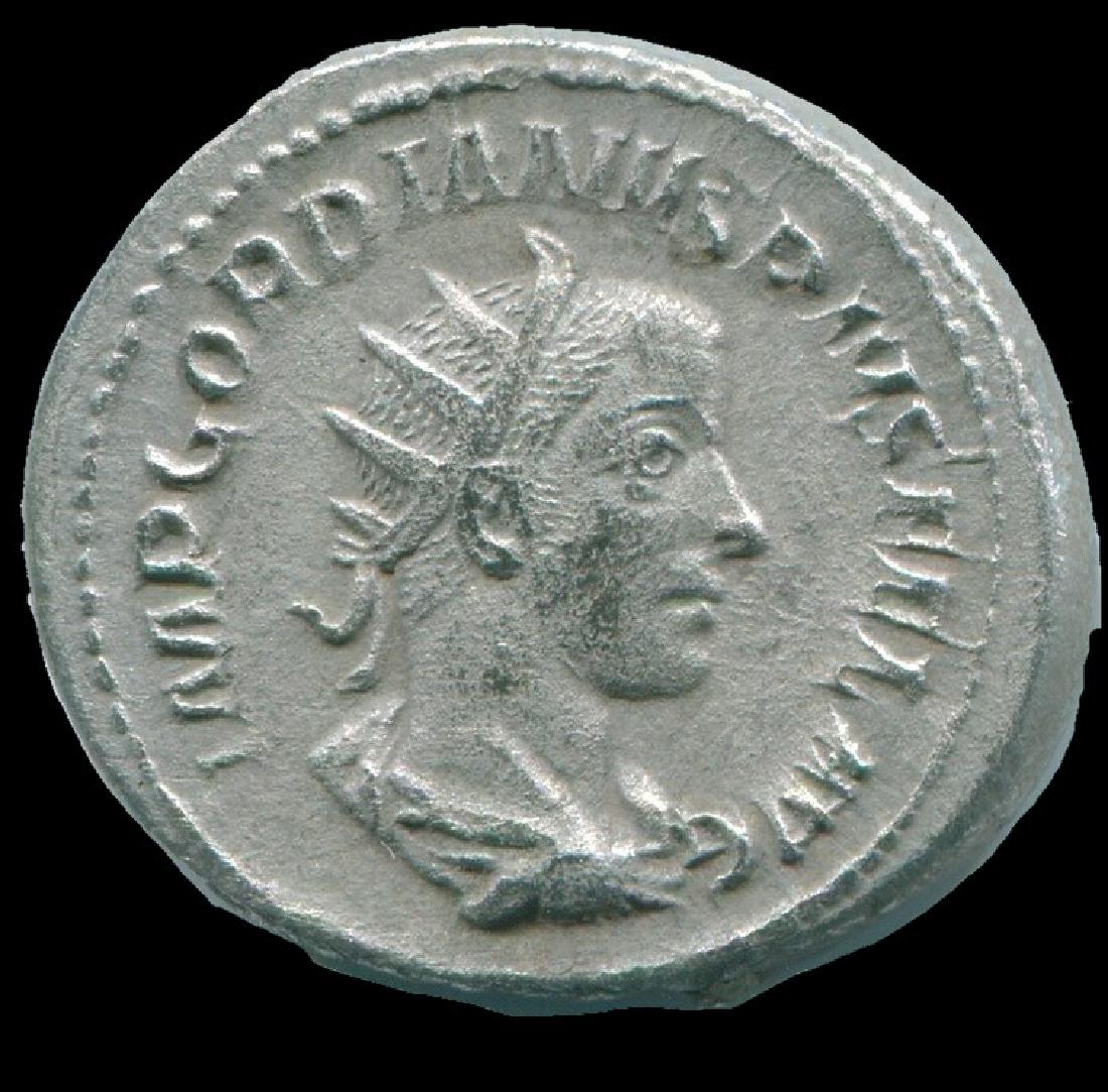 GORDIAN III AR Antoninianus Rome AD243 2nd Officina (1 of 3)