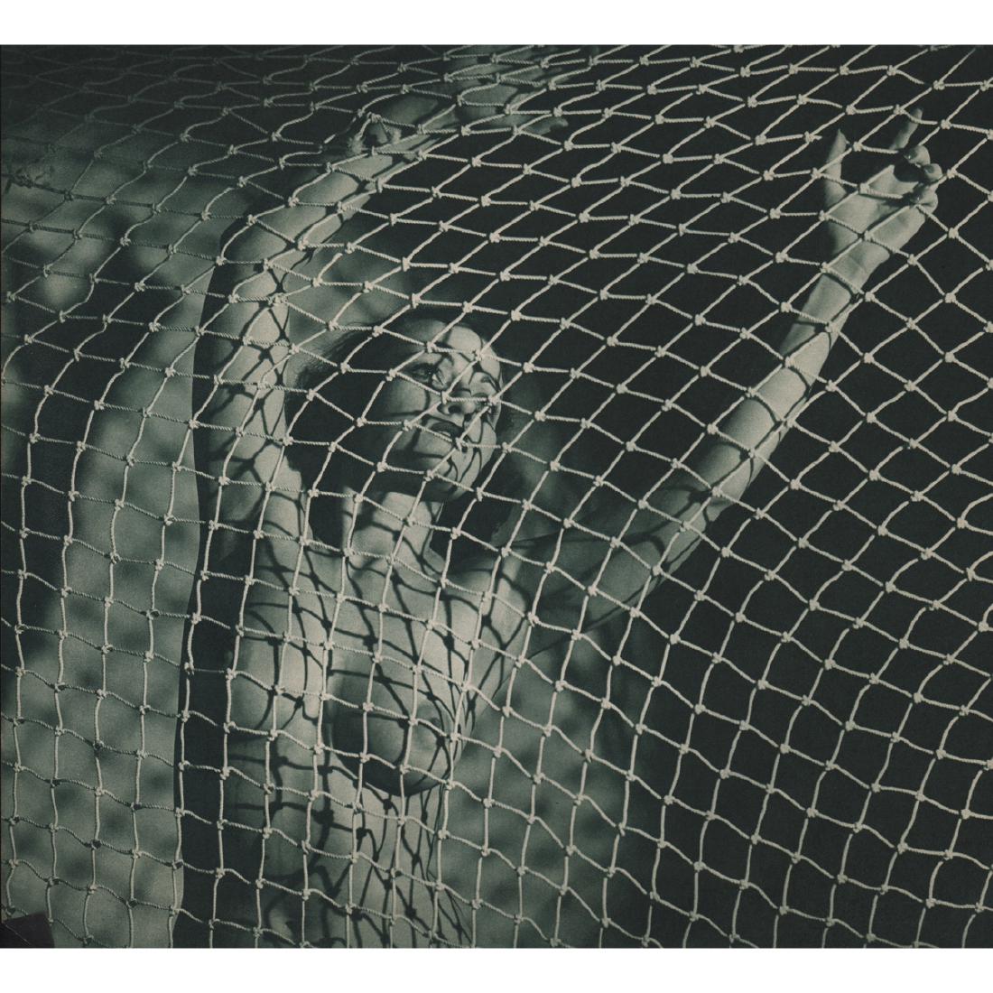 BRUNO OF HOLLYWOOD - Nude behind the Net: Artist: BRUNO OF HOLLYWOOD Print Title: Nude behind the Net Medium: Sheet-fed Gravure Printing Date: 1940's Printed in the USA Image Size approx: 11 X 10.5 inches Bruno Bernard (1911-1987) was one of