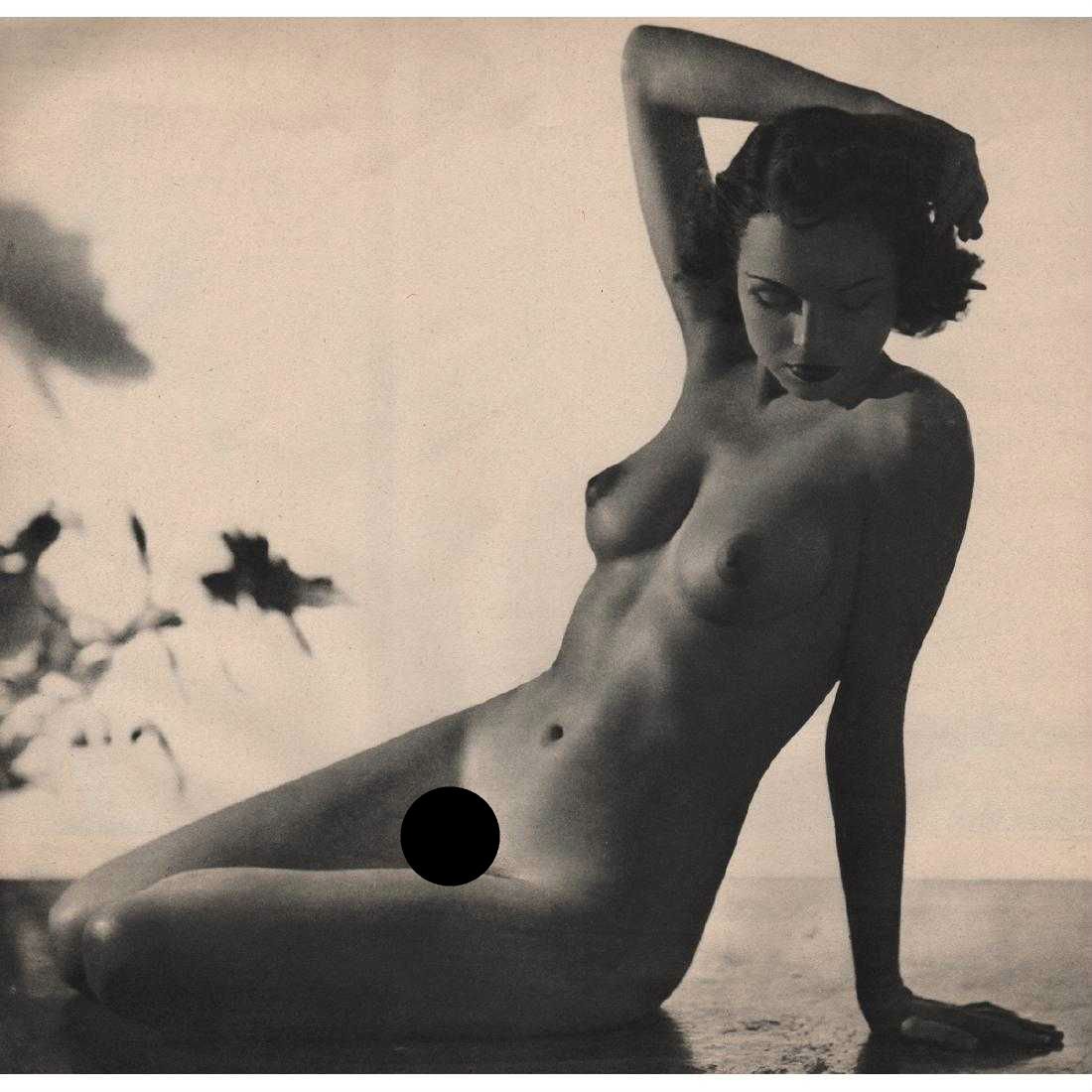 BRUNO OF HOLLYWOOD - Nude: Artist: BRUNO OF HOLLYWOOD Print Title: Nude Medium: Sheet-fed Gravure Printing Date: 1940's Printed in the USA Image Size approx: 11 X 10.5 inches Bruno Bernard (1911-1987) was one of the best known