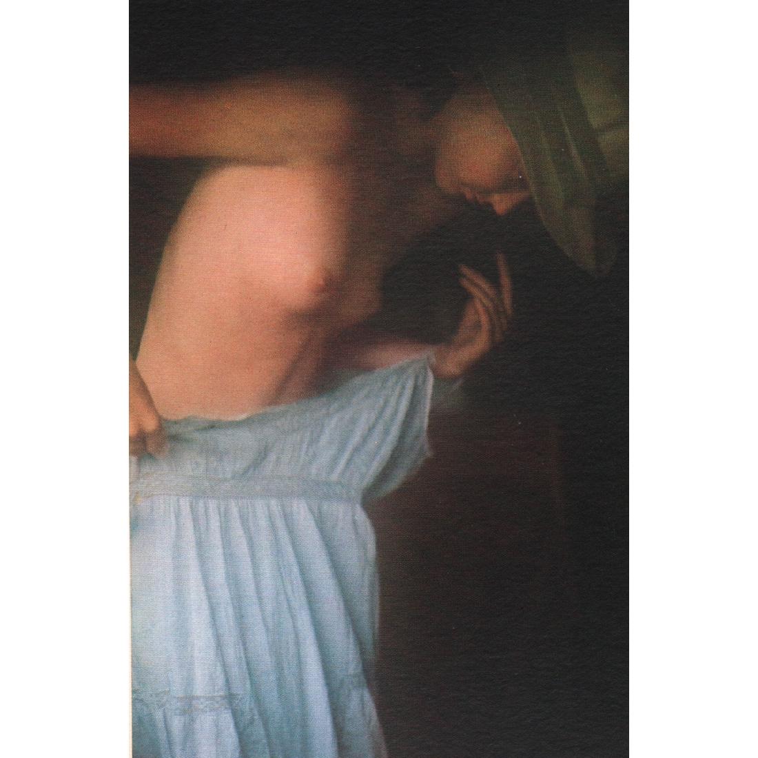 DAVID HAMILTON - Karin's Blue Dress: Artist: DAVID HAMILTON Print Title: Karin's Blue Dress Medium: Color Photo-Lithograph From a Limited Edition Folio (1140/2500) Printing Date: 1974 Printed in West Germany Image Size: approx. 3.5 x 5.5