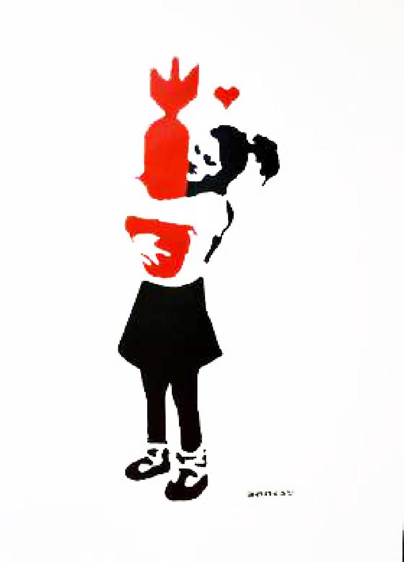 BANKSY Red Bomb Hugger (1 of 2)