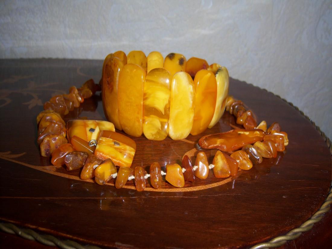 Vintage Old Baltic Amber Large Bracelet 55 Gr. and (1 of 4)