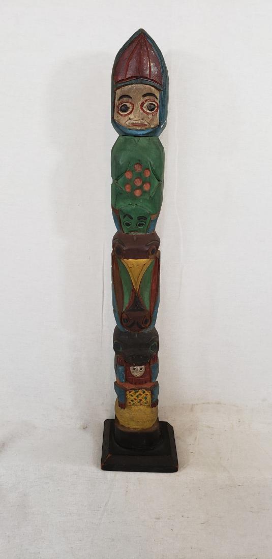 Northwest carved totem pole ca 1930's (1 of 5)