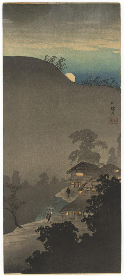 Takahashi Shotei (1871-1945) Woodblock Kawabata: Takahashi Shotei (1871-1945) Kawabata Watanabe Shozaburo Early 20th century Japanese Woodblock Print 16.4 x 37.3 cm Reserve: $350.00 Shipping: Domestic: Flat-rate of $47.00 to anywhere within the cont