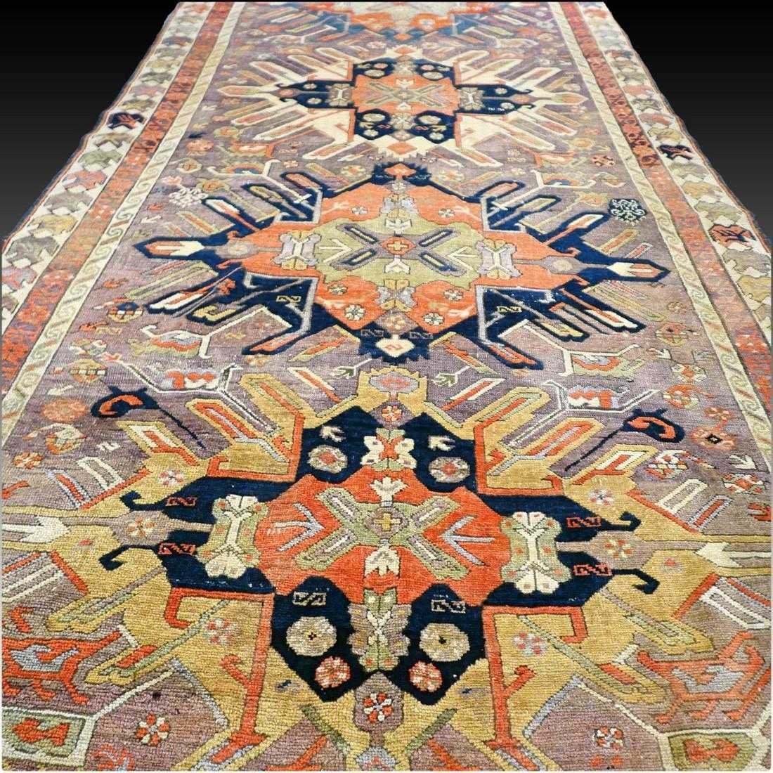 Superb antique 1800s Caucasian Chelaberd Eagle Kazak - (1 of 11)