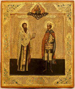 Saints Basil The Great and Alexander Nevskiy: Icon: Saints Basil The Great and Alexander NevskiyDimensions; 26.5 x 31.5 cm Saints Basil The Great and Alexander Nevskiy Reserve: $1,000.00 Shipping:Domestic: Flat-rate of $40.00 to anywhere