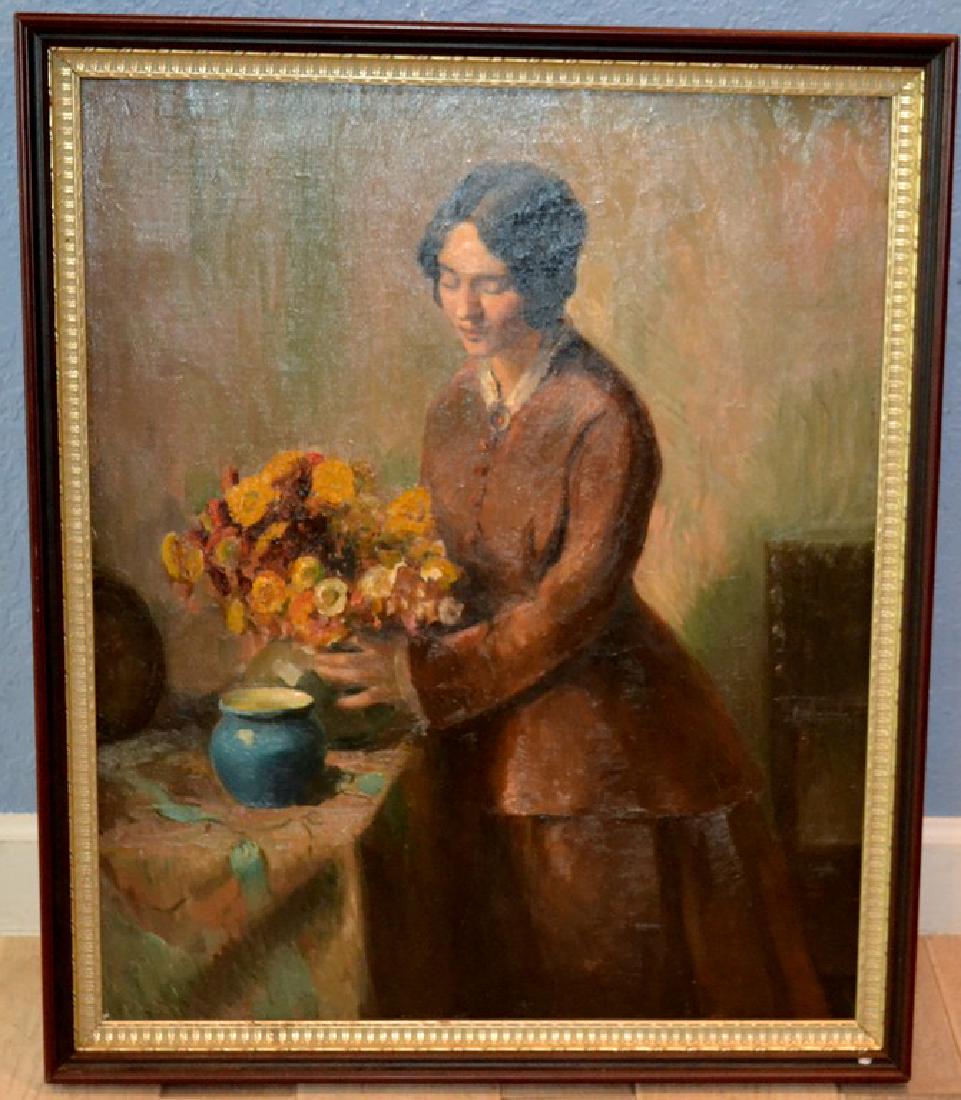 Brunin, Andre (born 1890) Lady with Flowers (1 of 5)